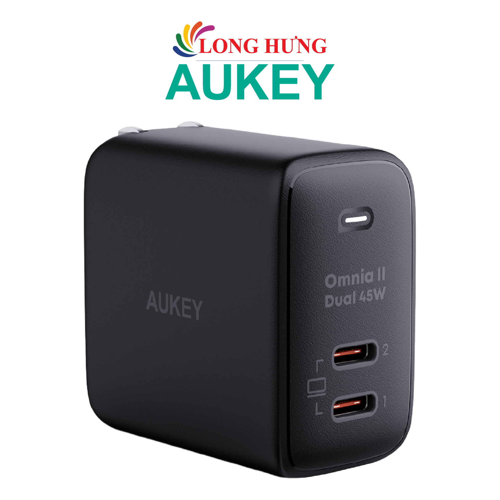 Cốc sạc Aukey Omnia II Duo 45W 2Type-C PA-B4T - Hàng chính hãng