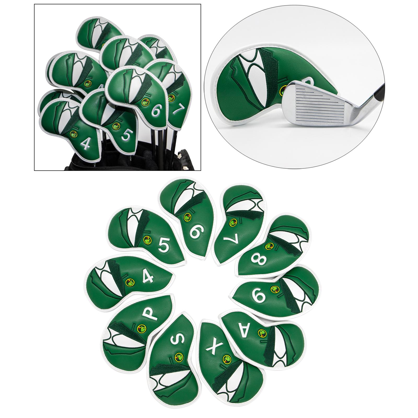 Leather Golf Iron Head Covers Set Headcovers Protector Accessories