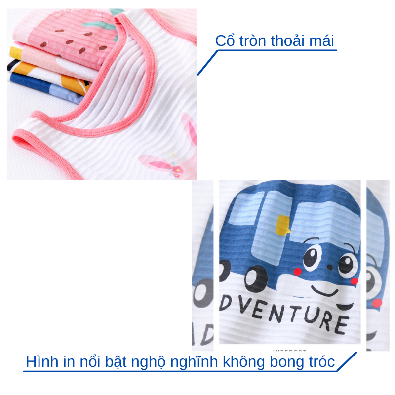 Bộ ba lỗ bé trai size đại hãng MamDadKids, đồ bộ sát nách cho bé 4- 12 tuổi, nặng 23 đến 37kg chất liệu cotton