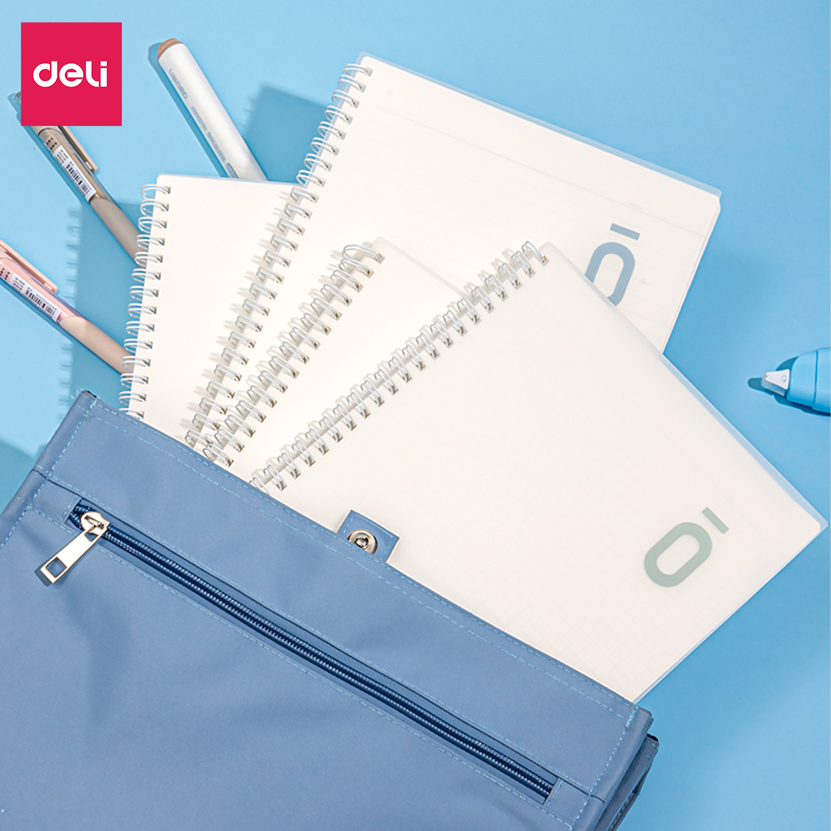 Sổ Tay Lò Xo A5 B5 80gsm Gáy Xoắn 100 Trang Kẻ Ngang Bìa Trong Suốt Deli - Phù Hợp Làm Sổ Kế Hoạch Planner, Nhật Kí, Tập Vở Ghi Chép Bullet Journal - VLPA550 VLPB550