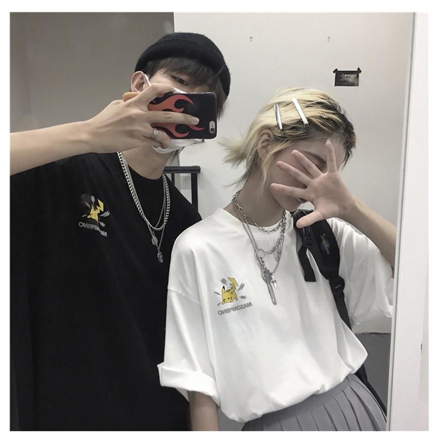 Áo Thun Phản Quang Tay Lỡ Unisex Pikachu 1