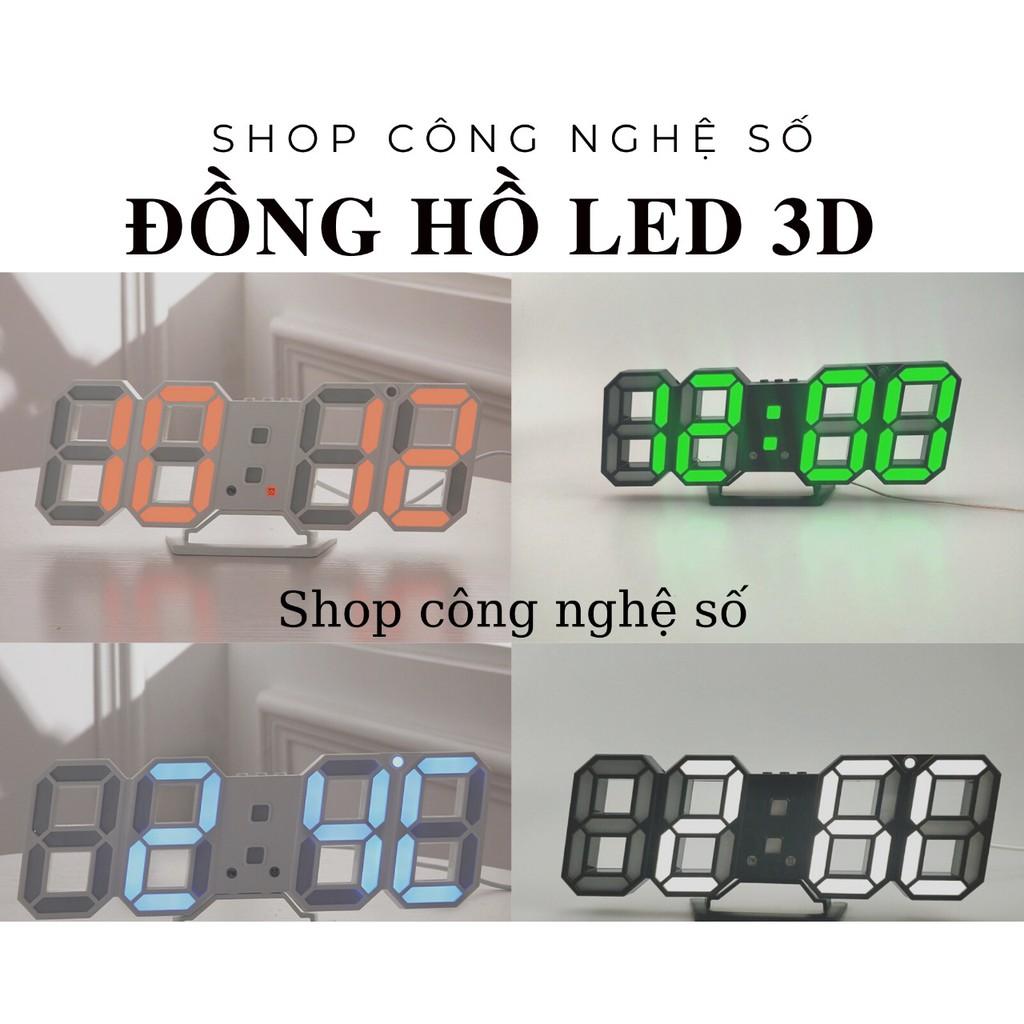 Đồng hồ led 3D treo tường, để bàn thông minh nhiều màu sắc dễ sử dụng phong cách Hàn Quốc