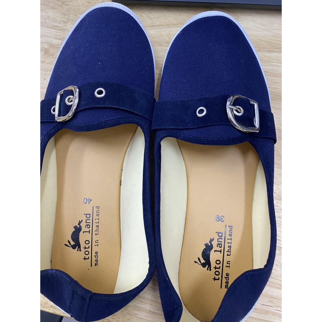 Giày búp bê xanh, chất liệu vải T