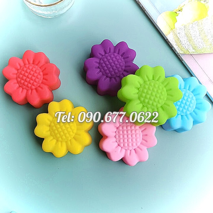 Bộ 10 khuôn silicon 3 lớp làm bánh, rau câu, bánh bông lan, bánh da lợn, bánh Cookie hoa hướng dương – Mã số 1163