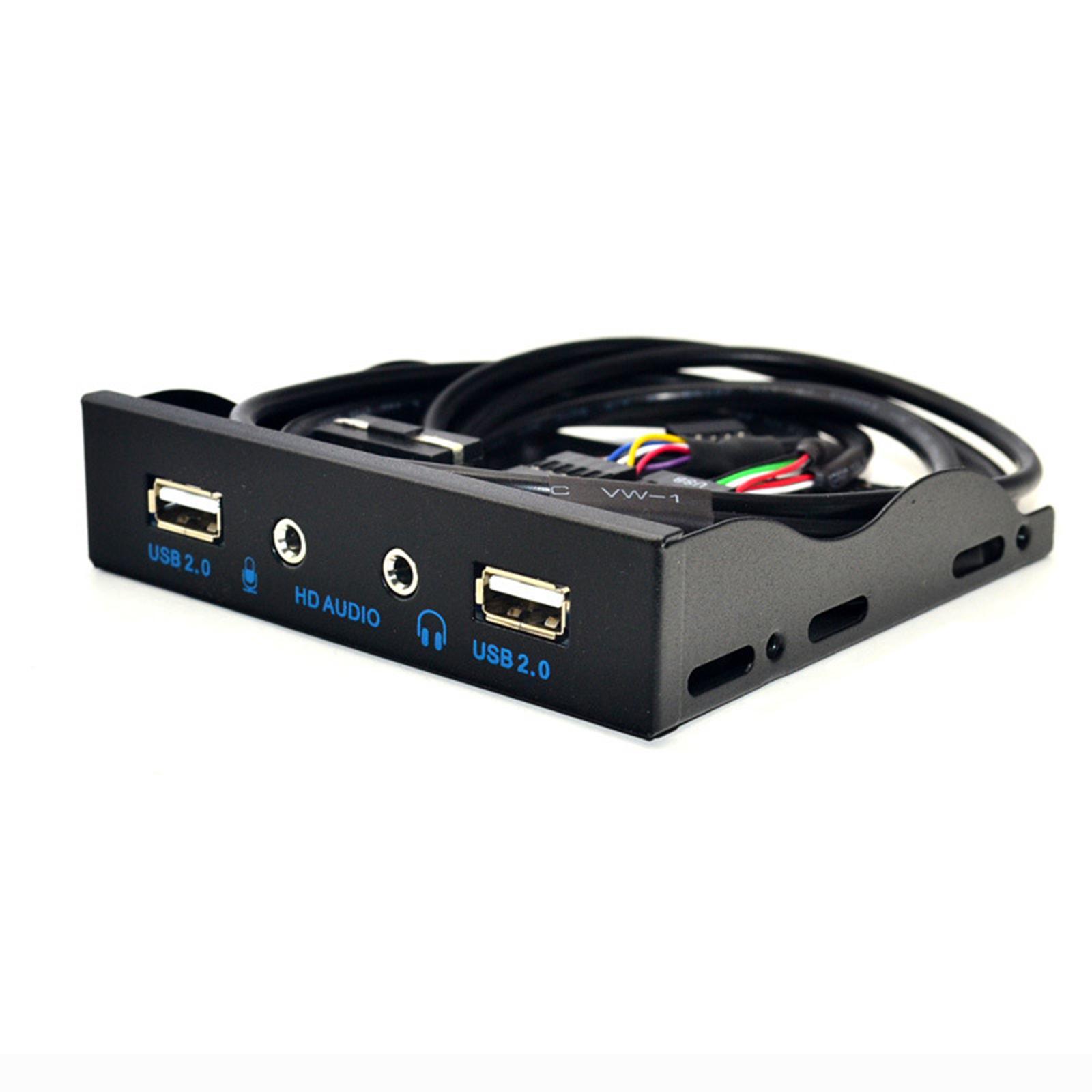 3.5inch 9Pin to USB 2.0  Panel 2 USB 2.0 Ports Mic Interface for PC