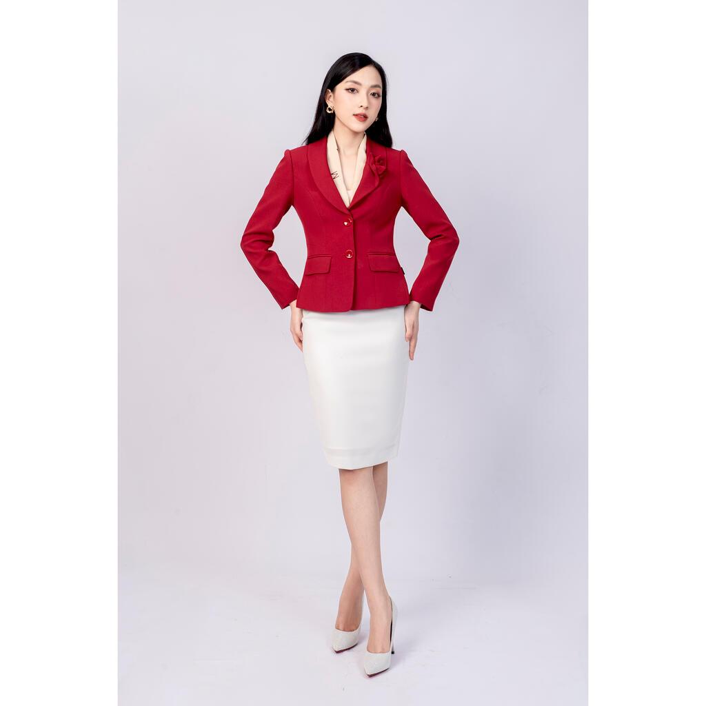Áo vest tay dài, cổ V đính nơ MMOutfit M-AV000521005