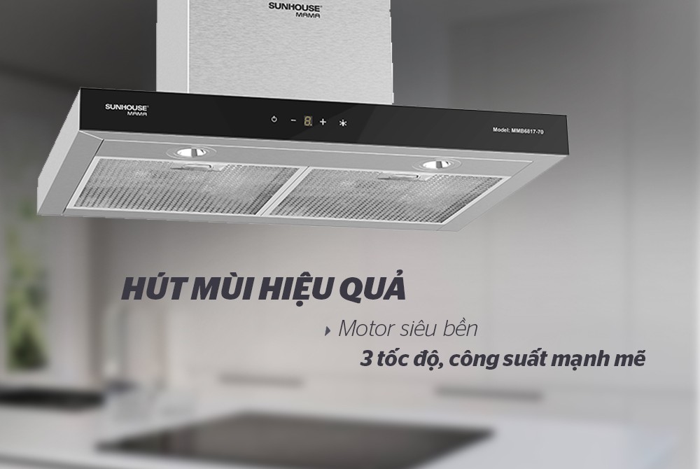 Máy hút mùi cao cấp chữ "T" Sunhouse Mama MMB6817-70 - Hàng Chính Hãng