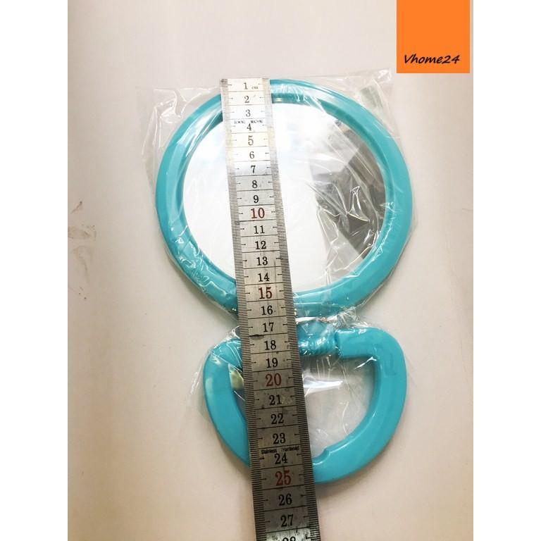 Gương tròn cầm tay chân gập đa năng