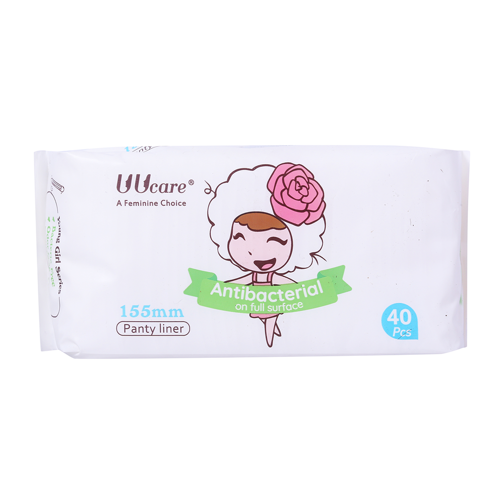 Gói 40 Miếng Băng Vệ Sinh UUcare Young Girl Kháng Khuẩn Hàng Ngày 15.5CM
