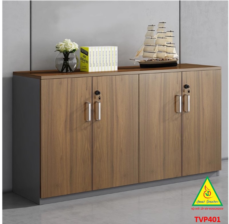 Tủ hồ sơ văn phòng, tủ tài liệu thấp gỗ MDF TVP401 - NỘI THẤT LẮP RÁP VIENDONGADV