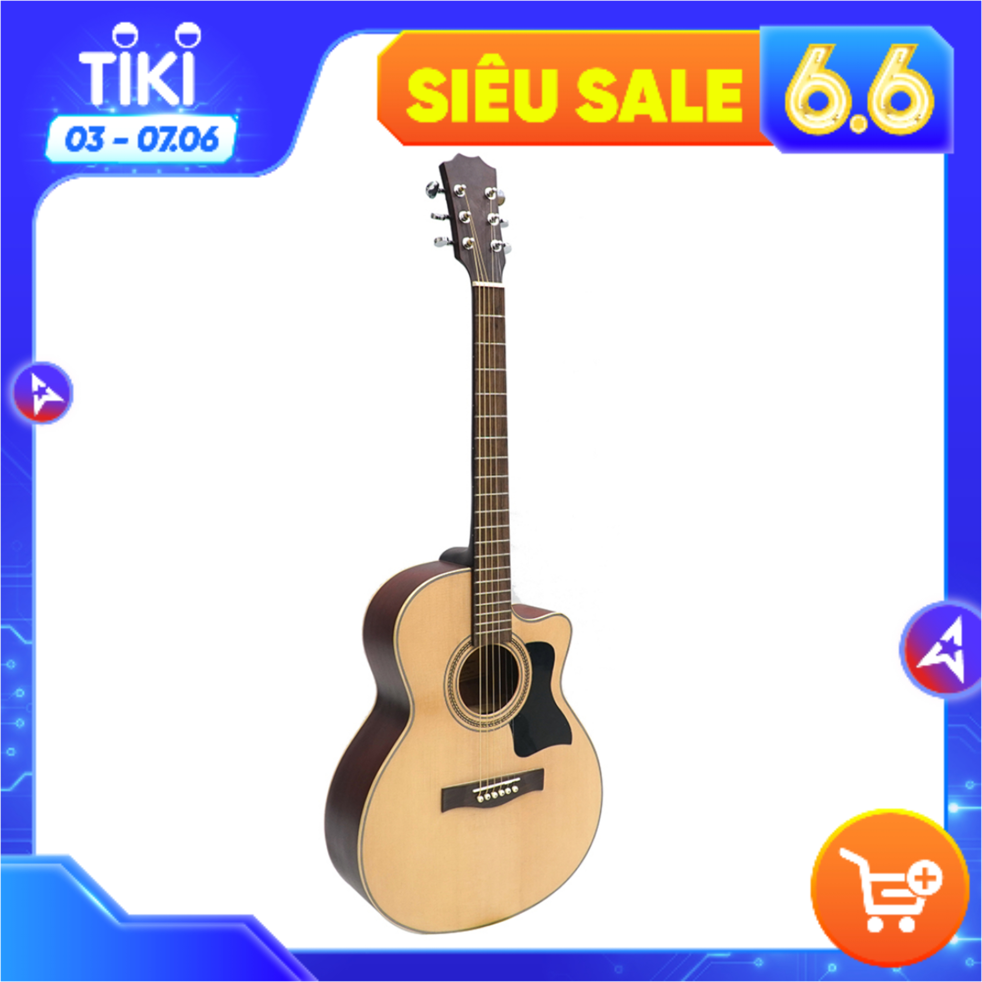 Đàn Guitar Acoustic Việt Nam GA-20HL Mặt Gỗ Thông Nguyên Tấm Cao Cấp