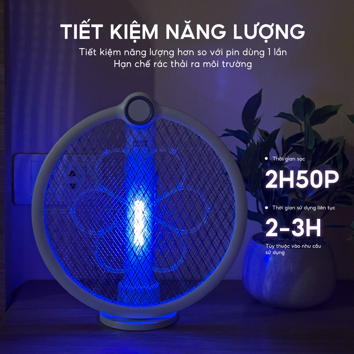 Vợt muỗi điện Lebenlang LBL0102, đèn bắt muỗi 2in1 tự động, 3W, an toàn khi sử dụng, tặng đập côn trùng, bảo hành 2 năm - hàng chính hãng