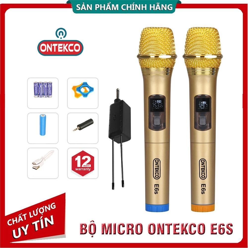 Micro không dây Ontekco E6s cao cấp bảo hành 12 tháng- míc hát