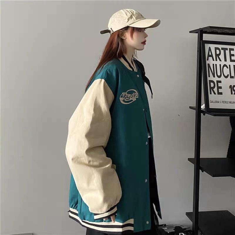 Áo Khoác Bomber Nữ Phối hai màu Thời Trang Thêu Họa Tiết VENGENT 1988 Hot Hot MS3