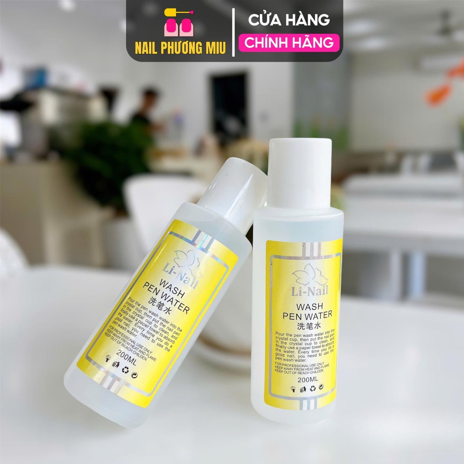 Nước Rửa Cọ Li-Nail Siêu Sạch 200ml Làm Sạch Cọ Đắp Bột Gel Vẽ, Giữ Lông Cọ Mềm Mại, Phụ Kiện Chuyên Dùng Làm Nail Phá Gel