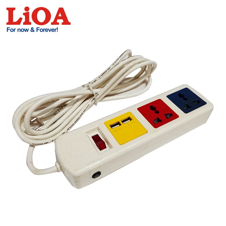 Ổ cắm đa năng có cổng sạc USB LIOA 3D32WNUSB
