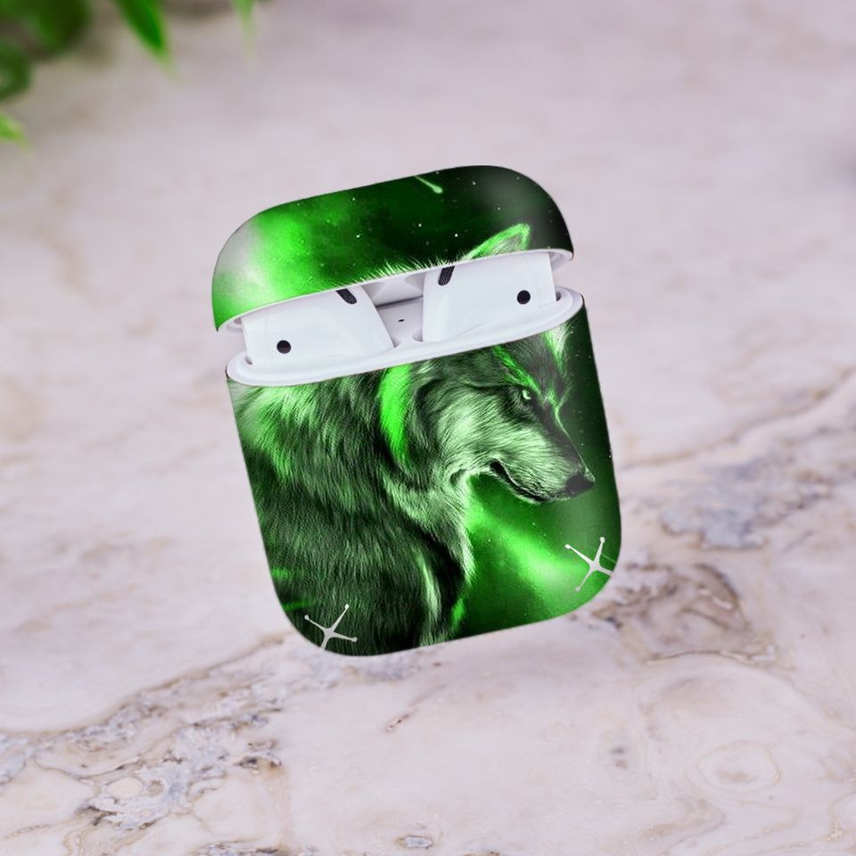 Miếng dán skin chống bẩn cho tai nghe AirPods in hình con vật - dvz013 (bản không dây 1 và 2)