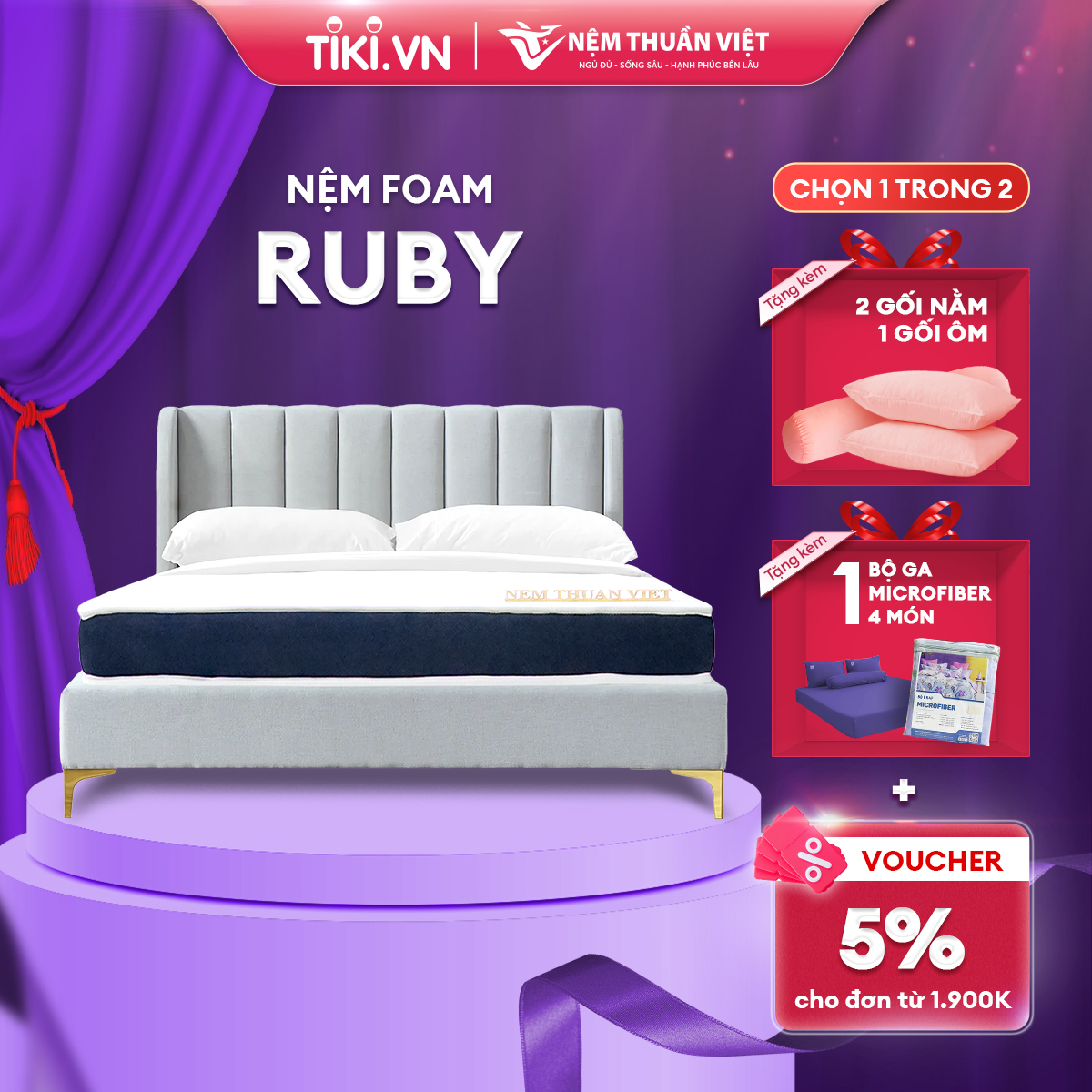 Nệm Foam Thuần Việt Ruby - Nệm Foam Cao Cấp Thế Hệ Mới