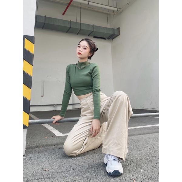 Áo croptop cổ lọ ôm tay dài Grace Long Sleeves Top