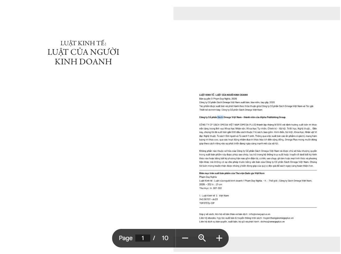 Luật Kinh Tế - Luật Của Người Kinh Doanh - Phạm Duy Nghĩa - Omega Plus
