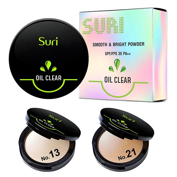 Phấn Trang Điểm Suri Oil Clear Smooth & Bright Powder Hàn Quốc 12g No.21 Da tự nhiên tặng kèm móc khóa 1
