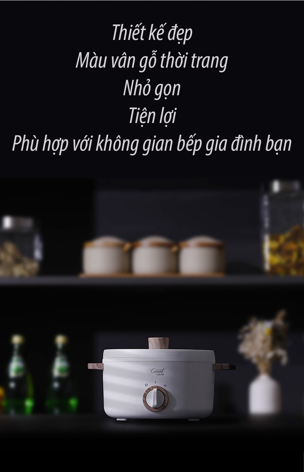 Nồi điện đa năng chống dính OEM nhập khẩu kiểu dáng Hàn Quốc 1,5L AJL-A1502HC tặng ổ cắm 3 chấu