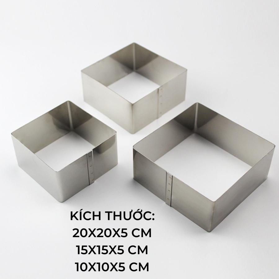 Khuôn RING Mousse Nhấn Cookies Cutter Dụng Cụ Làm Bánh Quy HÌNH CHỮ NHẬT - CBMOUS3P-V