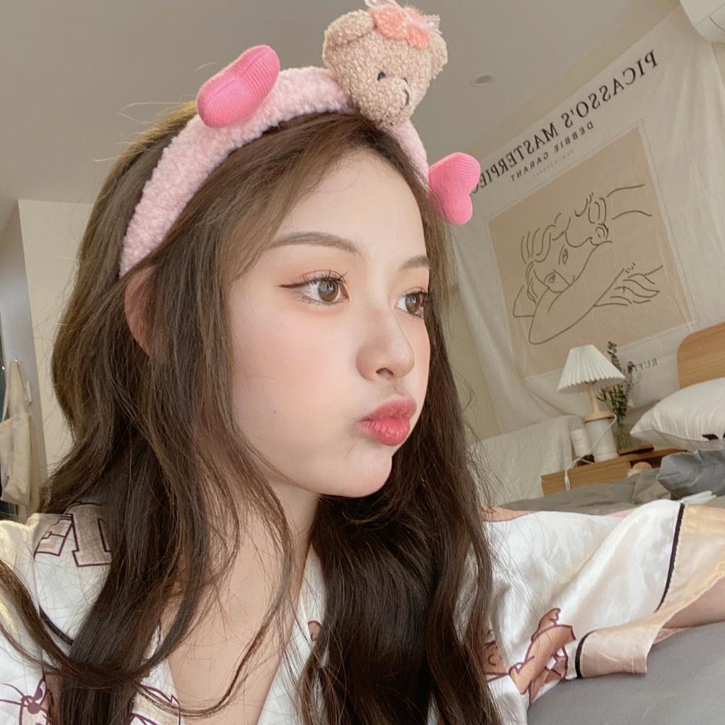 Bờm tóc , Băng Đô Rửa Mặt  gấu trái tim Hàn Quốc cute PT12
