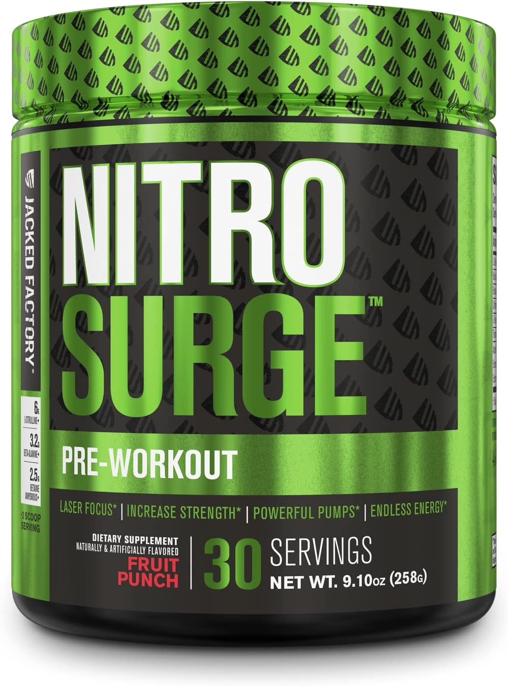 Pre-Workout bán chạy nhất Amazon NITRO SURGE Jacked Factory: Made in USA 30 lần dùng