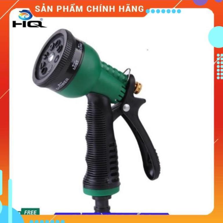 Vòi xịt rửa xe,Vòi phun nước tưới cây tăng áp thông minh 8 chế độ 815621 (cút đồng,nối đồng - dây xanh)