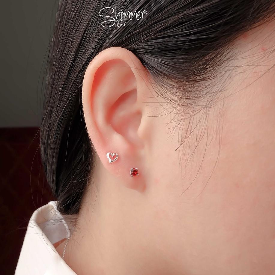 Bông tai bạc 925 - Outlet 8 - Quà Tặng Ý Nghĩa- Shimmer Silver