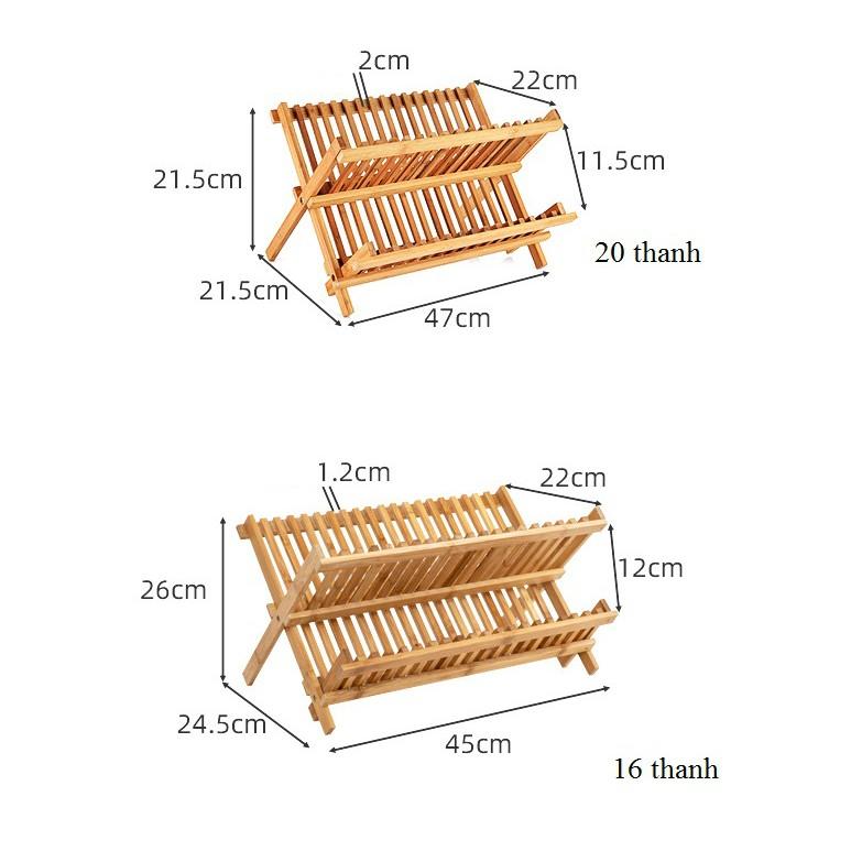 ️ Giá Kệ Để Bát, Đĩa Bằng Gỗ Tre Thiết Kế Tinh Tế Có Thể Gấp Gọn Lại