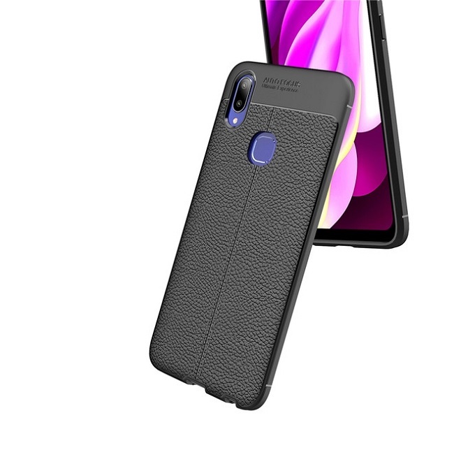 Ốp Lưng Cho Vivo V11i Silicon Giả Da, Chống Sốc Auto Focus - Hàng Chính Hãng
