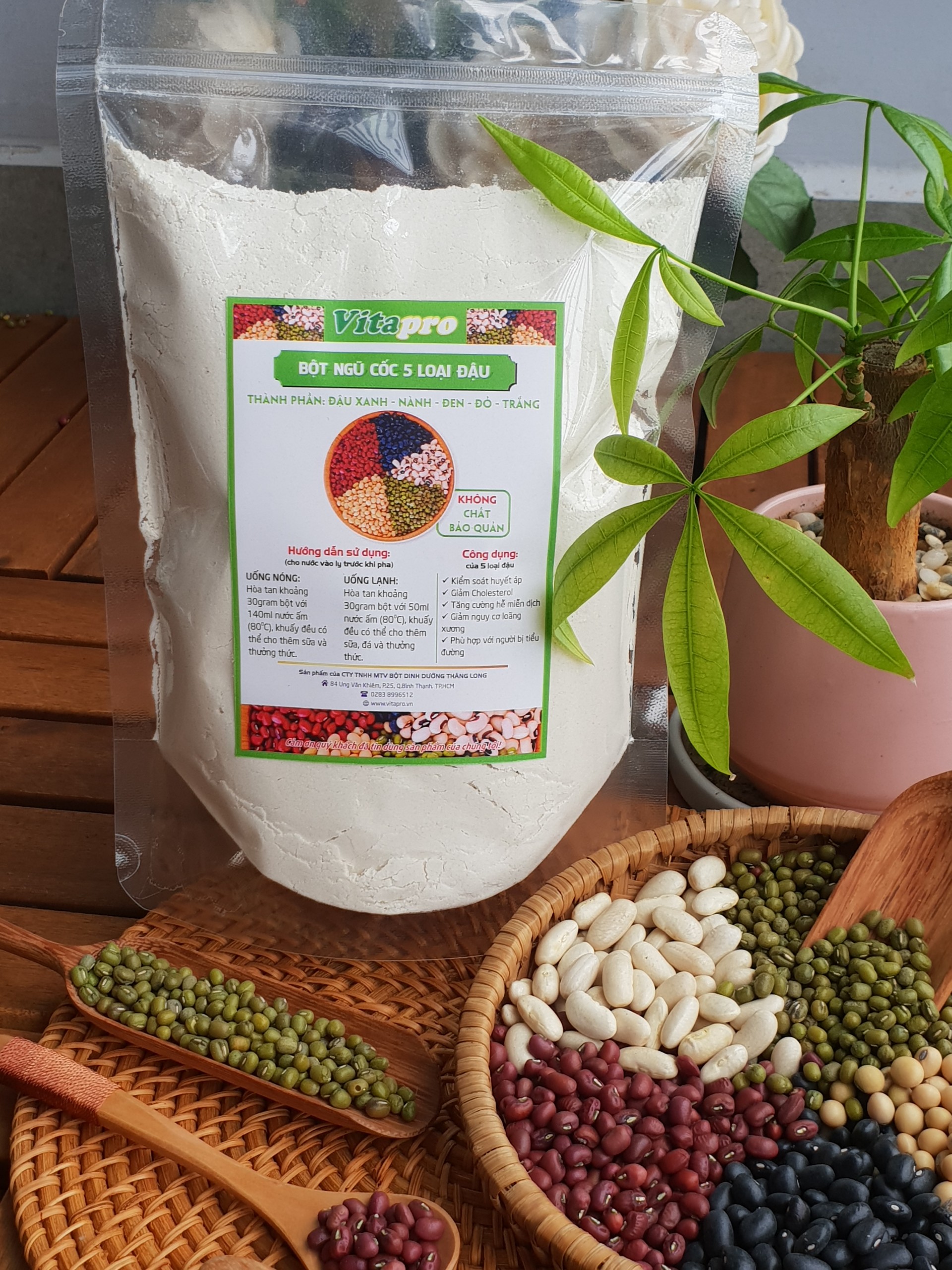 BỘT NGŨ CỐC 5 LOẠI ĐẬU 100% NGUYÊN CHẤT - SIÊU GIẢM CÂN -500 GR