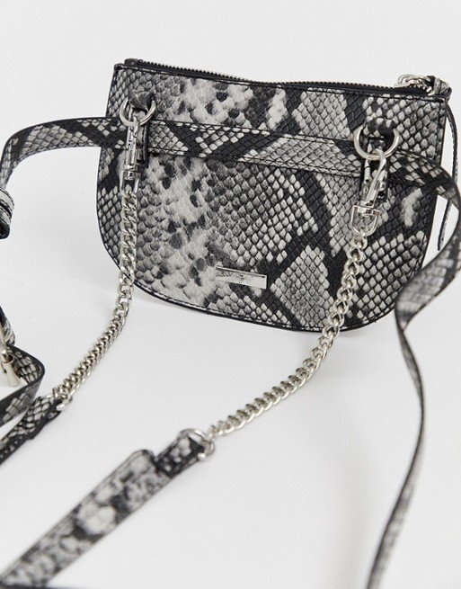 Túi đeo thắt lưng da trăn dây xích