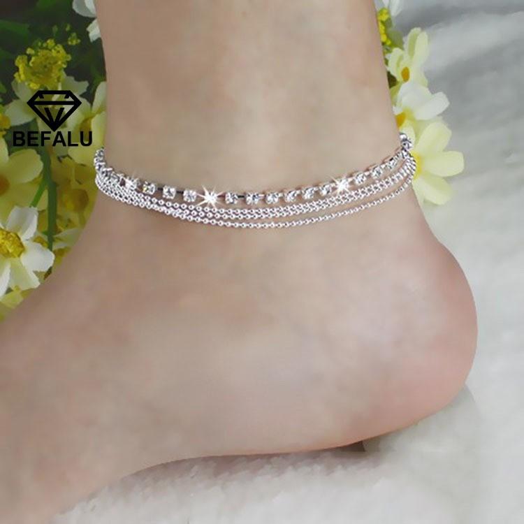 Lắc Chân Nữ Đính Đá Nhiều Lớp Thời Trang BEFALU - LCHK02