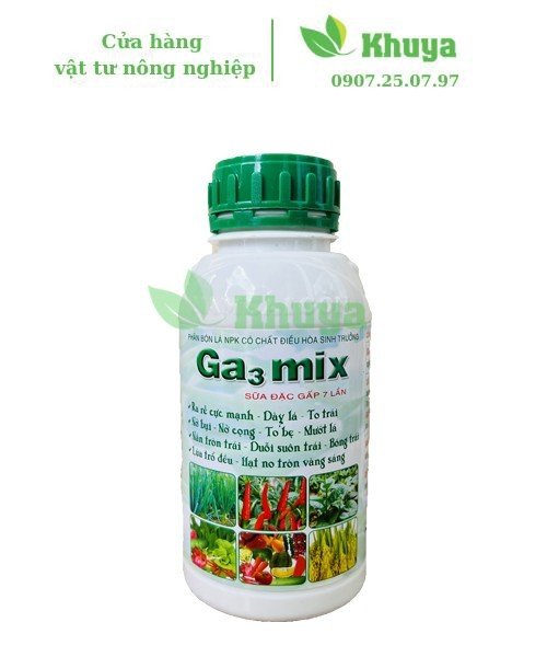 Phân bón lá NPK NSG GA3 Mix 500ml Ra rễ - Nở bụi - Lúa trổ đều