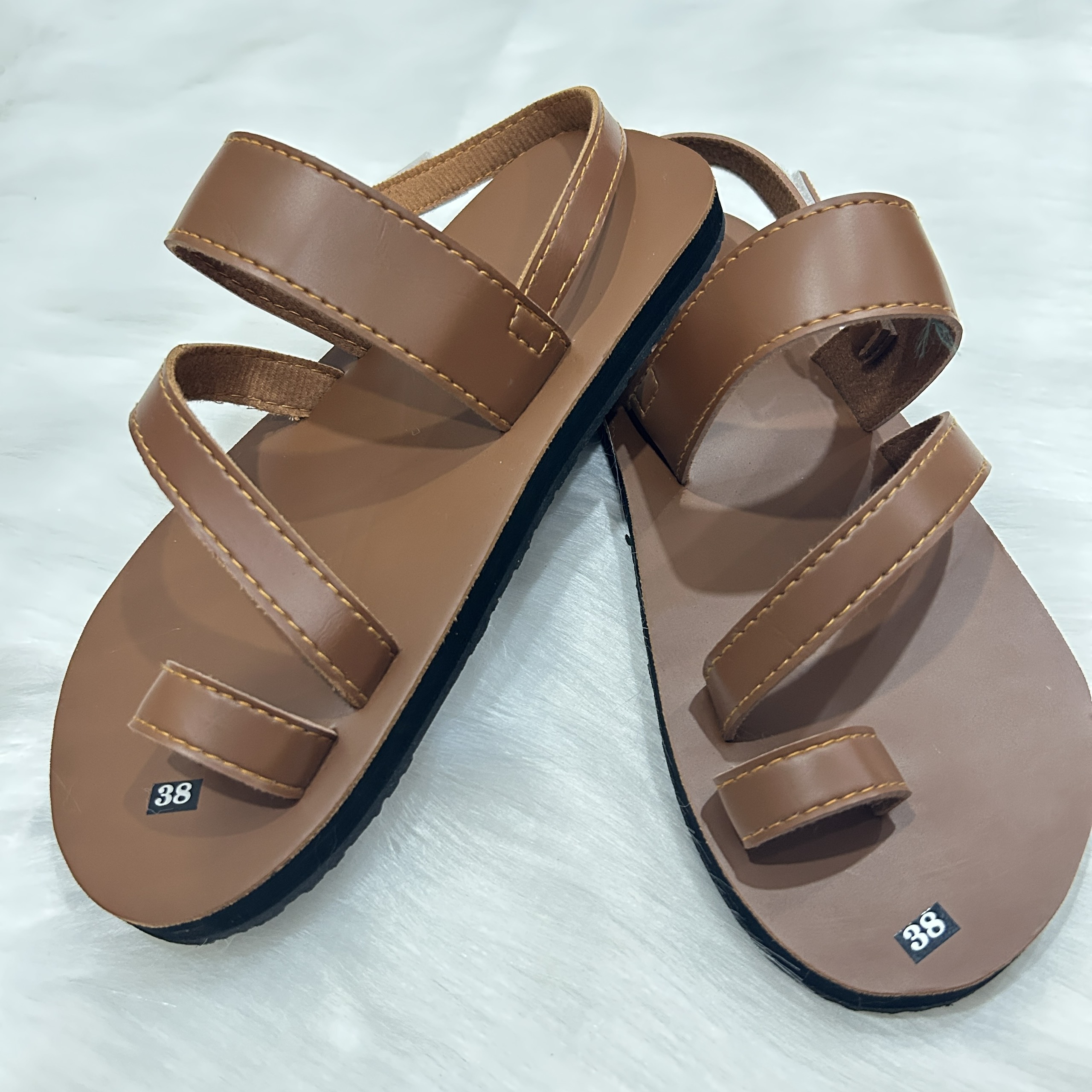 Dép sandal Nữ quai da mềm Đế bệt Cao Su ôm chân LYNA Sandal mã SD25