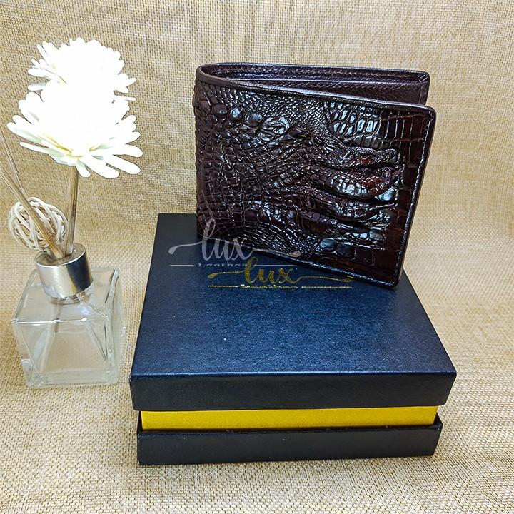Ví Nam Da cá sấu LuxLeather LM1014 Một mặt - Kiểu Ngang - Da trơn
