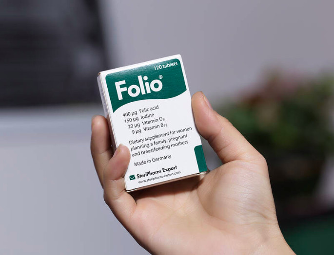 Viên uống bổ sung Acid Folic và các chất dinh dưỡng thiết yếu cho mẹ bầu và cho con bú Folio - Hộp 30 viên - Hộp màu xanh 