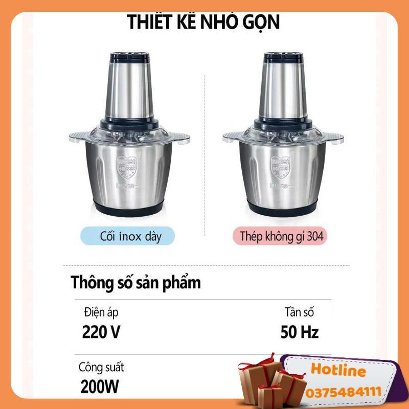 Máy Xay Thịt Gia Đình Đa Năng 2 Lít - Tặng Kèm Móc Treo Đồ - Hàng Loại 1