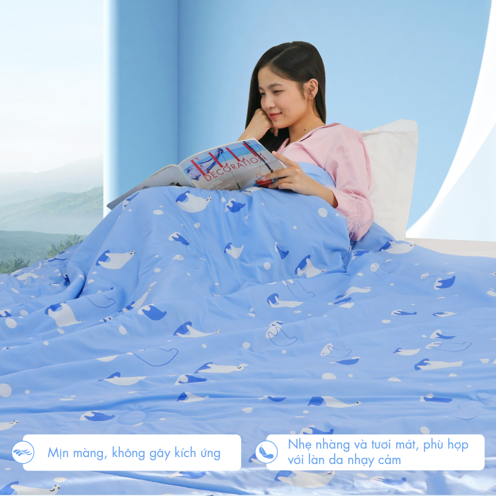 [CHĂN HÈ MÁT LẠNH] Mền lạnh I Cool Advance NIN House NM8027 160x210cm |Chăn mền Ice silk cao cấp, Chăn điều hoà nhiều độ