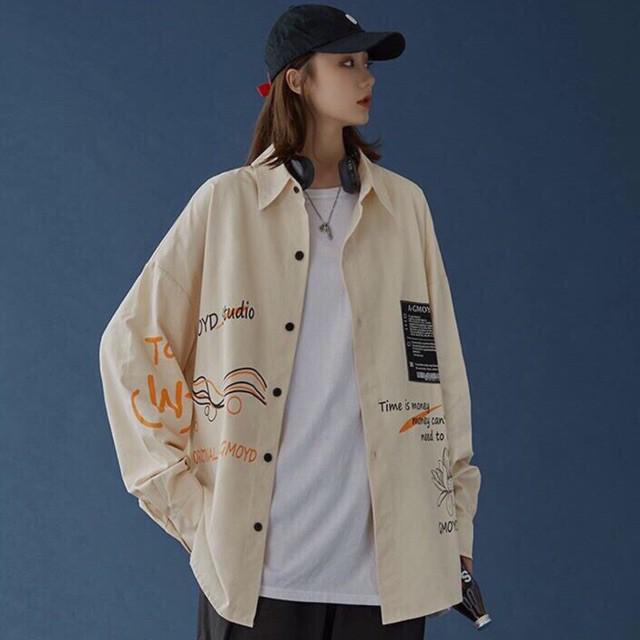 Áo sơ mi khoác ngoài form rộng unisex - somi nam nữ oversize số 7 a