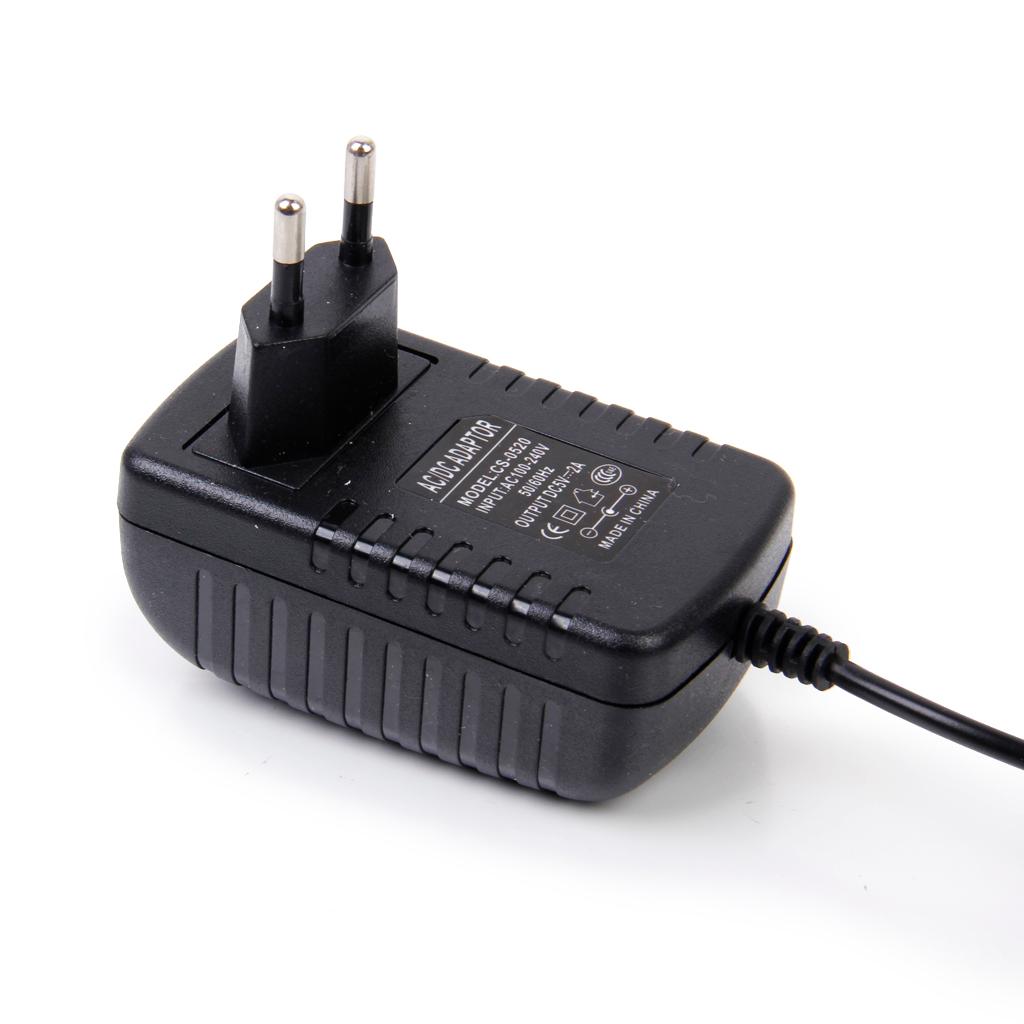 EU Plug AC 100-240V to DC 5V 2A Power Supply Charger Converter Adapter 3.5mm