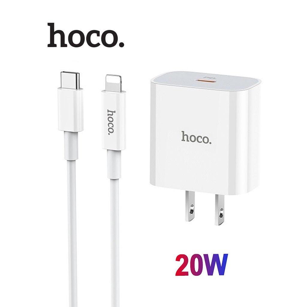 Hình ảnh Bộ Sạc Nhanh PD 20W Cho iPhone, iPad Hoco C76 Plus - Chuẩn Type-C To IP - Hàng Chính Hãng