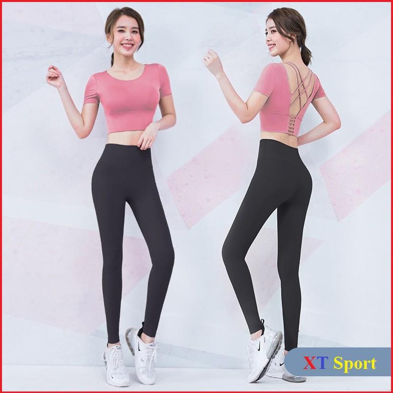 Bộ đồ tập gym yoga aerobic nữ quần áo tập gym yoga aerobic nữ dáng đẹp quần dài (áo 4 dây đan chéo lưng) co giãn 4 chiều