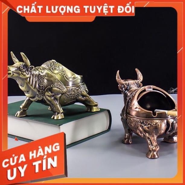 Gạt tàn thuốc hợp kim kẽm Hoàng Gia họa tiết thủ công tinh xảo cao cấp sang trọng, gạt tàn hình thú hợp kim