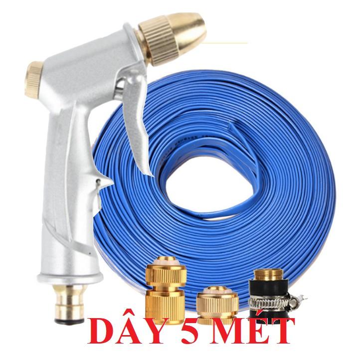 Bộ dây vòi xịt nước rửa xe,tưới cây . tăng áp 3 lần,loại 3m, 5m 206701 đầu đồng,cút đồng,nối đồng+ tặng đai TL