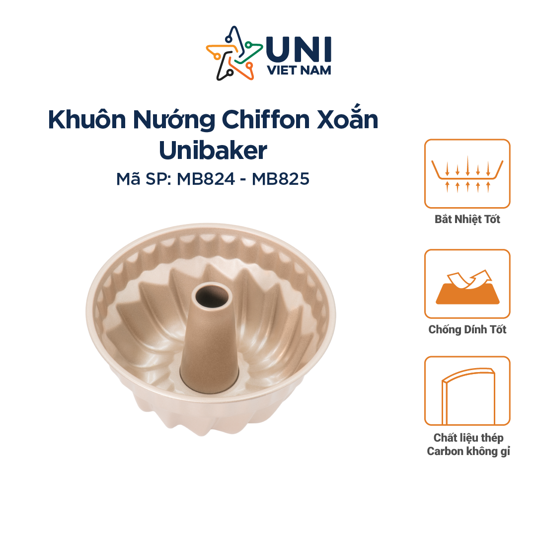 KHUÔN NƯỚNG BÁNH XOẮN 7 INCH UNIBAKER MB825