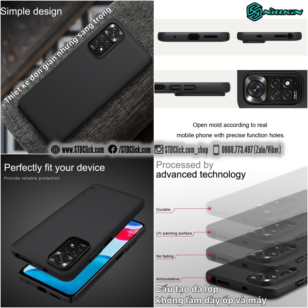 ỐP LƯNG DÀNH CHO ĐIỆN THOẠI XIAOMI REDMI NOTE 11S NILLKIN NHỰA CỨNG SẦN